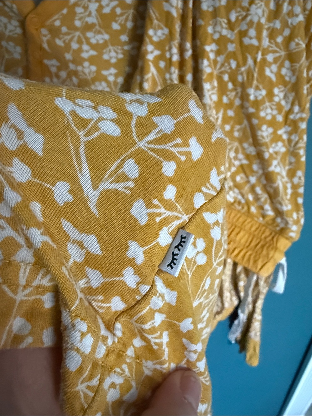 Little Sleepies Yellow Floral pajama set - Picture 3 of 9